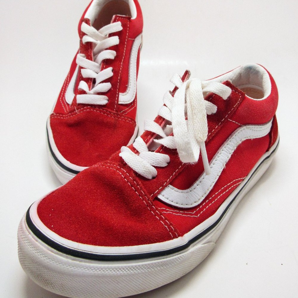 Kids Vans Old Skool Shoe - Racing Red/True White - US 2.5